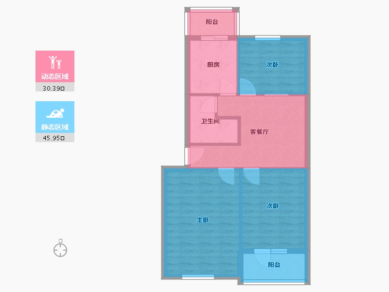 北京-北京市-华严北里-68.80-户型库-动静分区