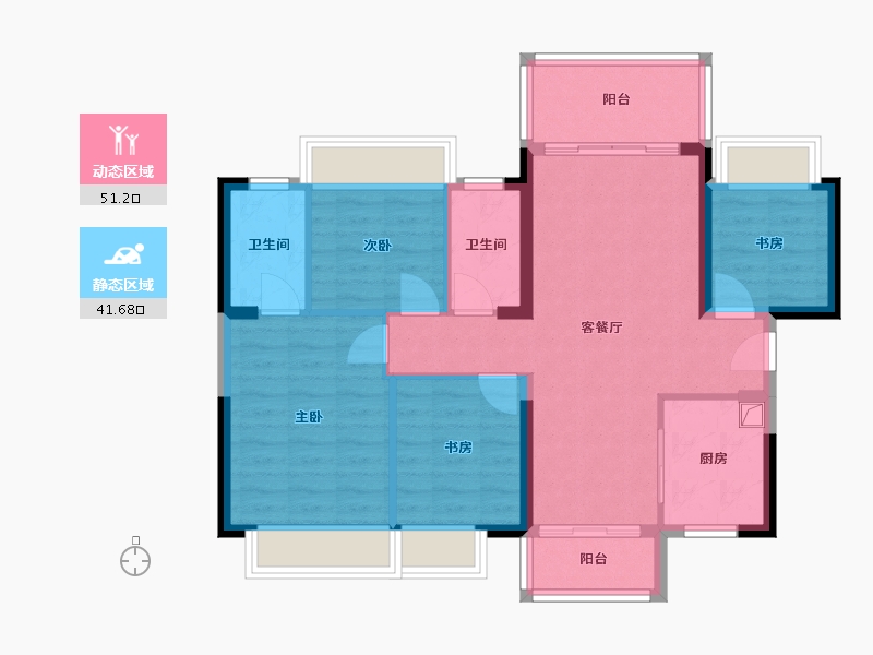 广西壮族自治区-柳州市-龙光玖誉诚-91.89-户型库-动静分区