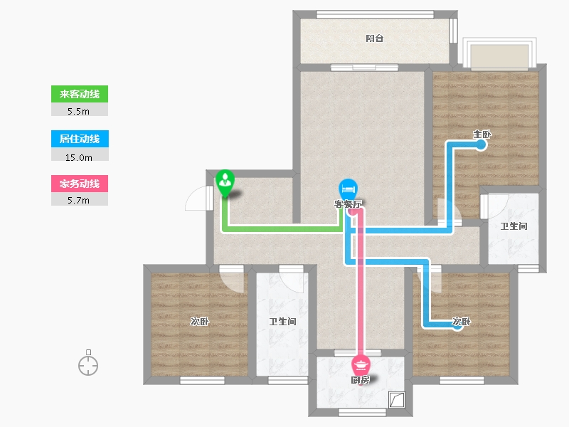 陕西省-宝鸡市-紫御华庭-109.60-户型库-动静线