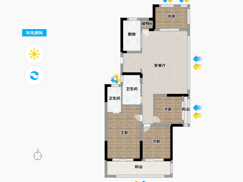 浙江省-温州市-外滩江月湾-104.00-户型库-采光通风