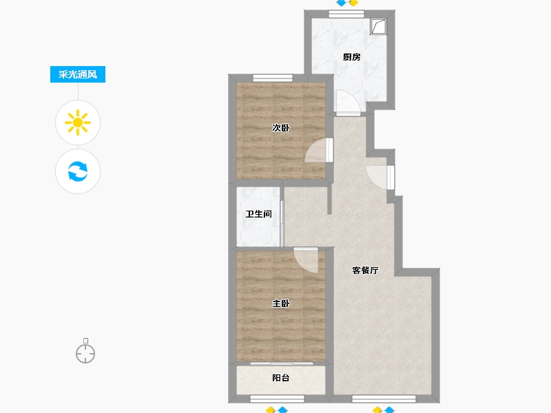 北京-北京市-北投如郡-64.49-户型库-采光通风