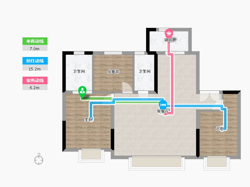 新疆维吾尔自治区-乌鲁木齐市-秦基国宾壹号院-103.00-户型库-动静线