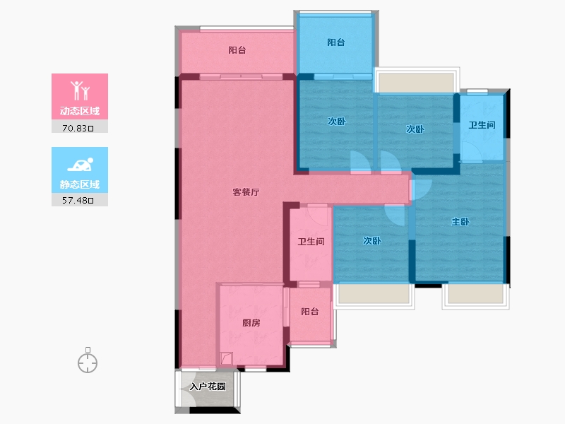 湖南省-怀化市-龙创滨江花园城-117.03-户型库-动静分区