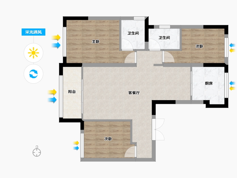 甘肃省-临夏回族自治州-翰林学府-95.30-户型库-采光通风