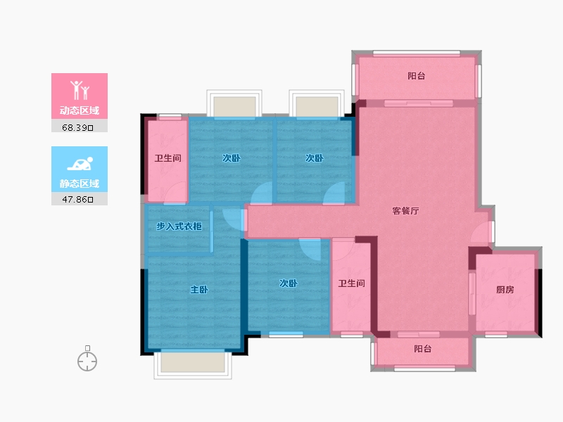 广西壮族自治区-百色市-靖西云天城-117.70-户型库-动静分区