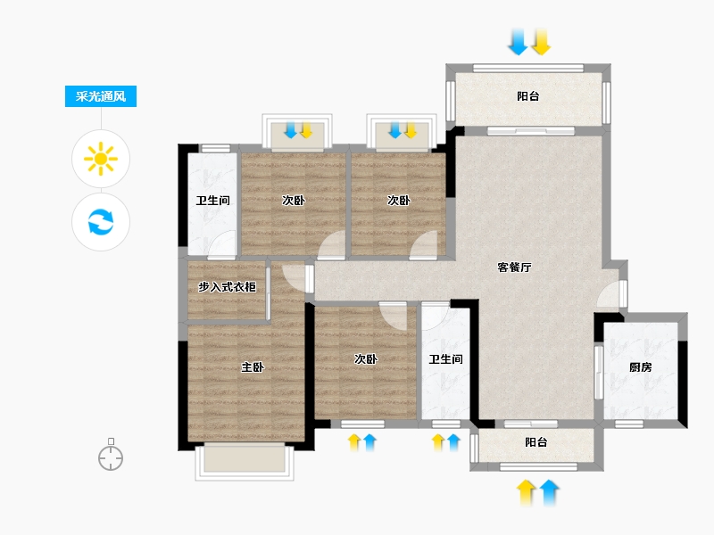 广西壮族自治区-百色市-靖西云天城-117.70-户型库-采光通风