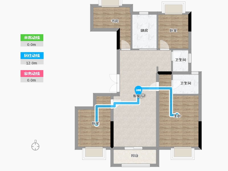 湖南省-湘潭市-金侨印象湘江-98.54-户型库-动静线