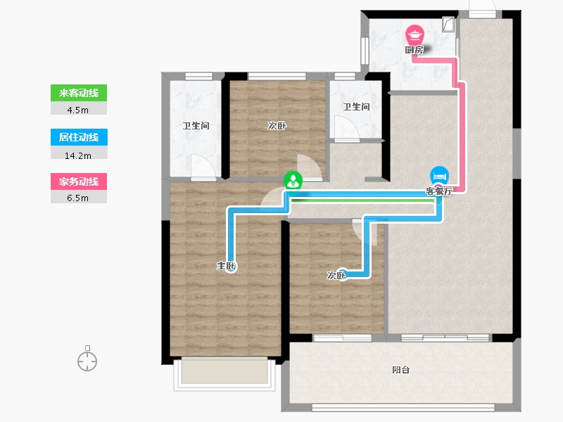 安徽省-合肥市-栢悦书香-106.49-户型库-动静线