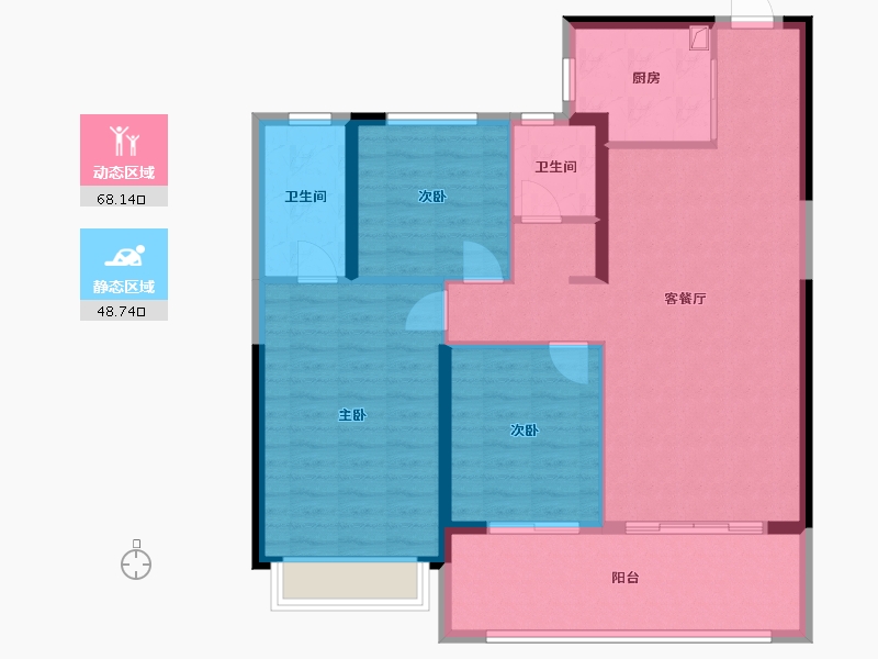 安徽省-合肥市-栢悦书香-106.49-户型库-动静分区