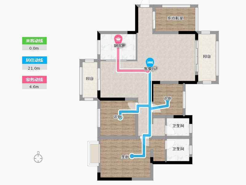 广西壮族自治区-贺州市-新涛公园华庭2期-102.33-户型库-动静线