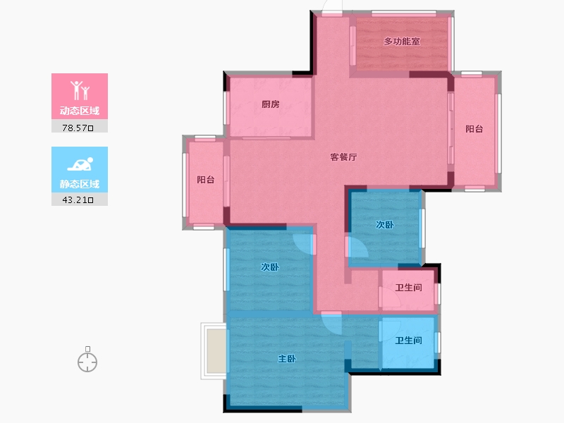 广西壮族自治区-贺州市-新涛公园华庭2期-102.33-户型库-动静分区