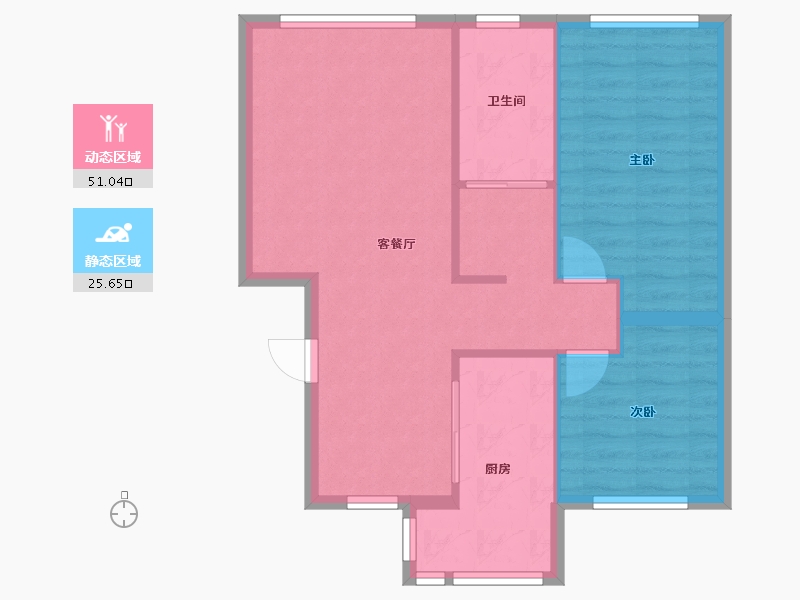 新疆维吾尔自治区-阿勒泰地区-克兰人家-B区-74.40-户型库-动静分区