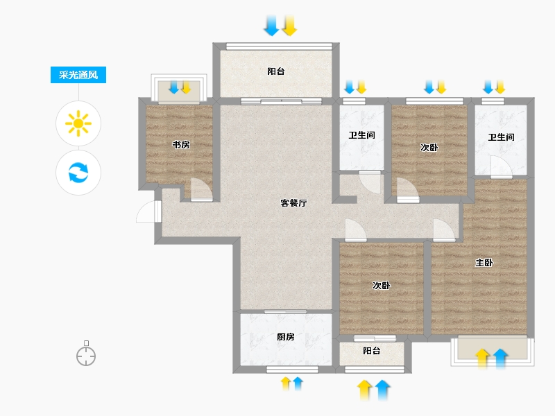 广东省-汕头市-上林府-101.60-户型库-采光通风