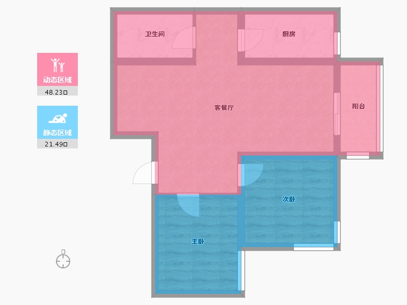 北京-北京市-广外南街-63号院-64.58-户型库-动静分区