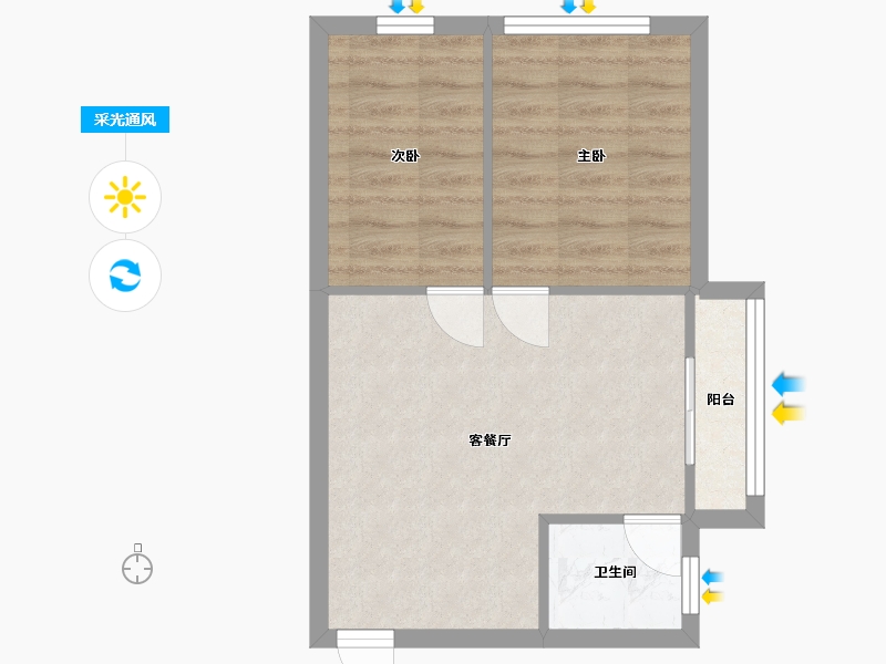 福建省-福州市-博仕后家园-B区-42.99-户型库-采光通风