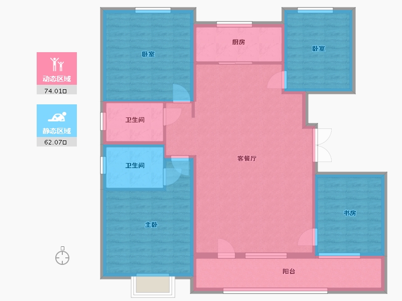 山东省-济南市-中国铁建嬴兴园-123.52-户型库-动静分区