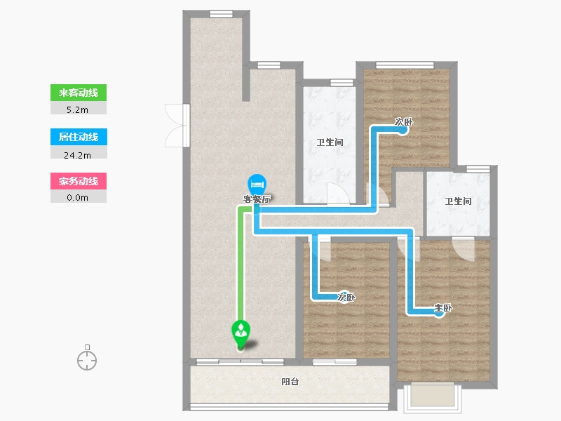 江苏省-扬州市-扬州金奥中心-80.00-户型库-动静线