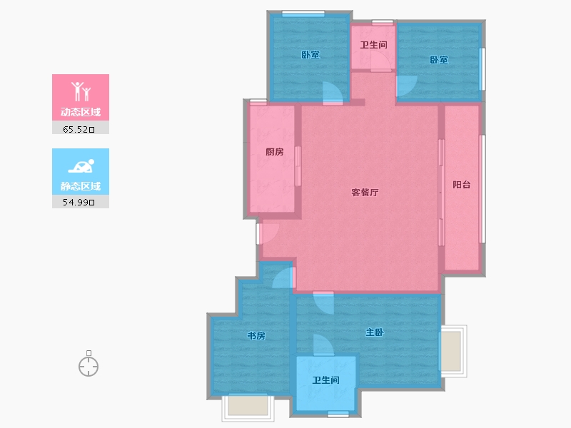 四川省-成都市-天府万科城誉园-97.60-户型库-动静分区