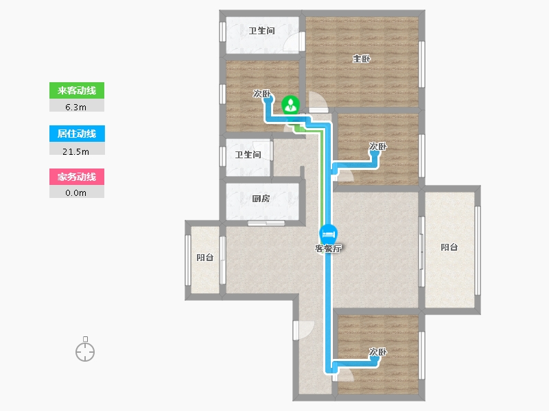 湖北省-荆门市-碧桂园翡翠公馆-112.00-户型库-动静线