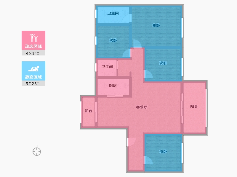 湖北省-荆门市-碧桂园翡翠公馆-112.00-户型库-动静分区