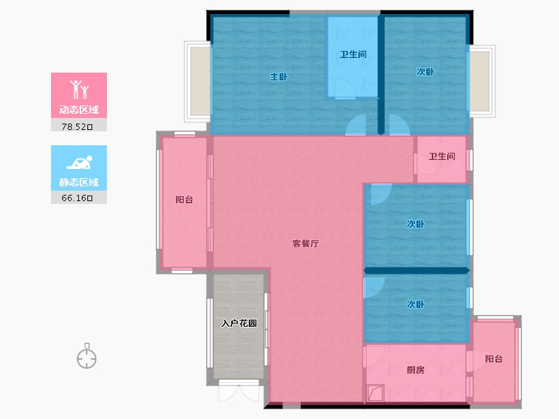 广西壮族自治区-南宁市-南湖名都广场-143.58-户型库-动静分区