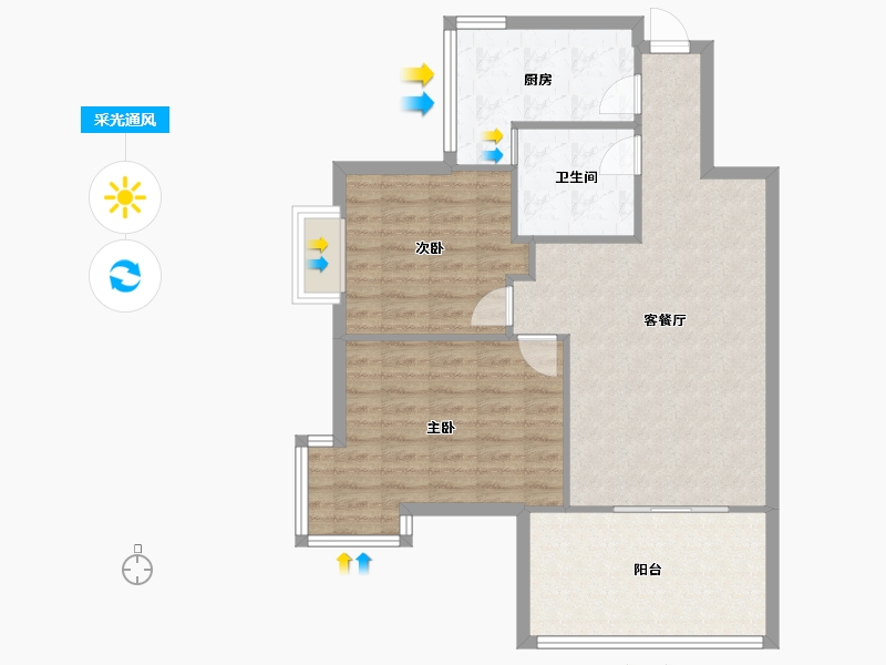 湖北省-武汉市-南湖雅园-74.38-户型库-采光通风