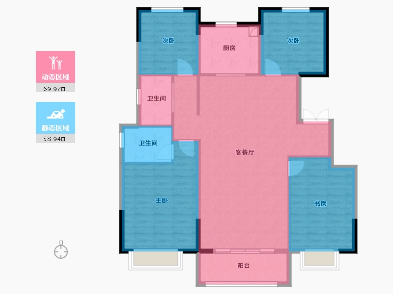 河南省-安阳市-嘉洲雅舍-117.77-户型库-动静分区