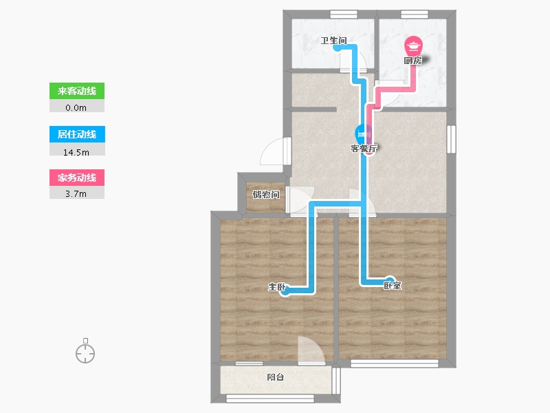 江苏省-苏州市-油车弄11号院-70.78-户型库-动静线