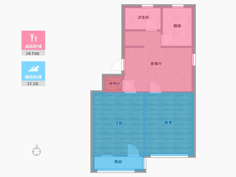 江苏省-苏州市-油车弄11号院-70.78-户型库-动静分区