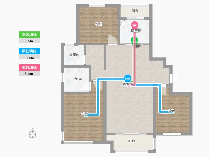 河北省-承德市-山澜园-104.70-户型库-动静线