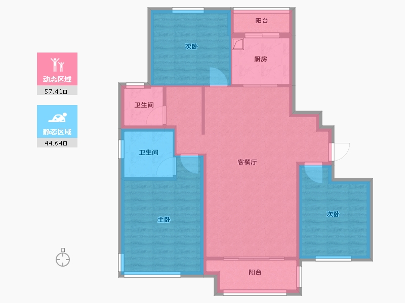 河北省-承德市-山澜园-104.70-户型库-动静分区