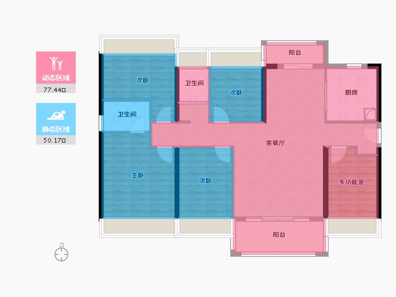 广东省-河源市-碧桂园幸福里-113.60-户型库-动静分区