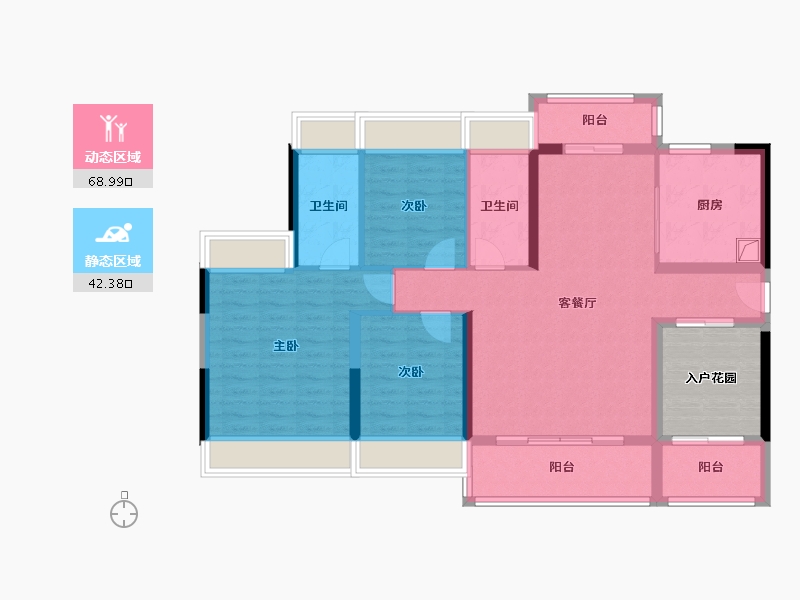 广东省-韶关市-保利中央公馆-101.38-户型库-动静分区