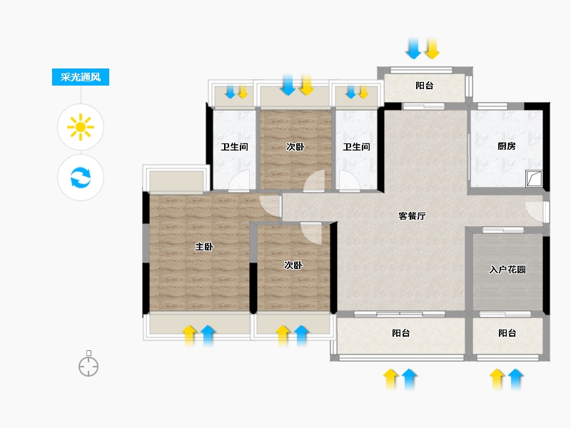 广东省-韶关市-保利中央公馆-101.38-户型库-采光通风