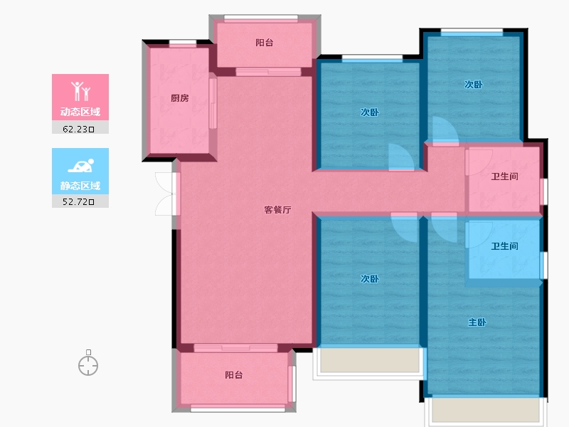 河南省-新乡市-建业世和府-110.22-户型库-动静分区