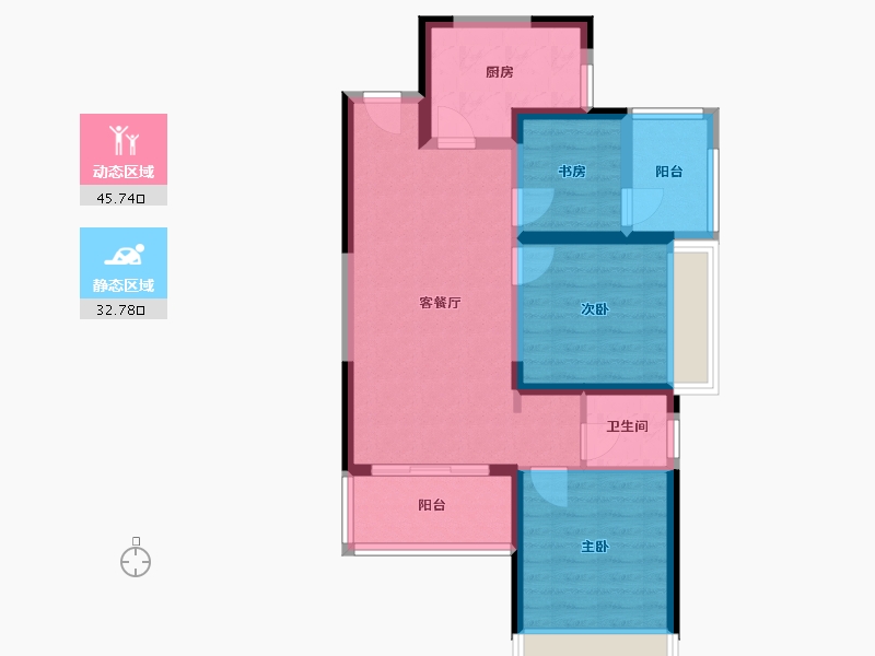 河南省-郑州市-万华城珑府-69.26-户型库-动静分区