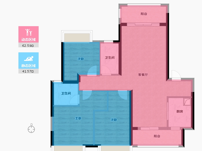 湖南省-湘潭市-美的莲城首府-98.00-户型库-动静分区