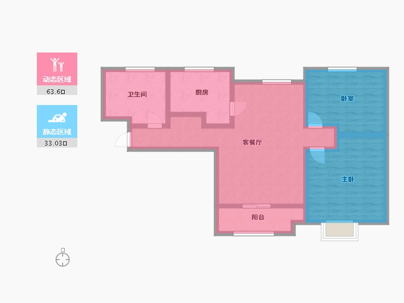 山东省-淄博市-绿茵名宇桂花园-85.77-户型库-动静分区