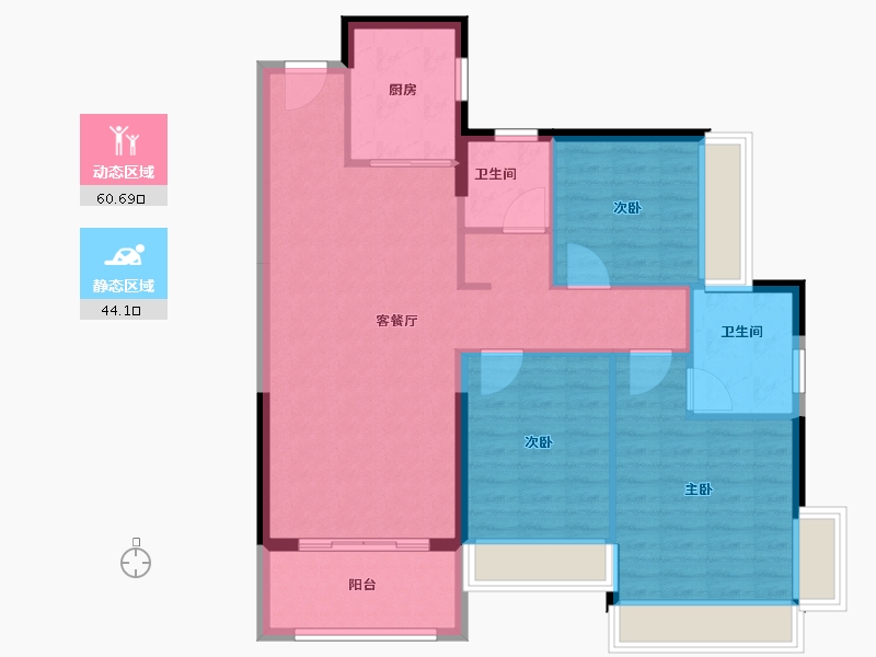 广东省-揭阳市-揭阳万达广场-二期-95.20-户型库-动静分区