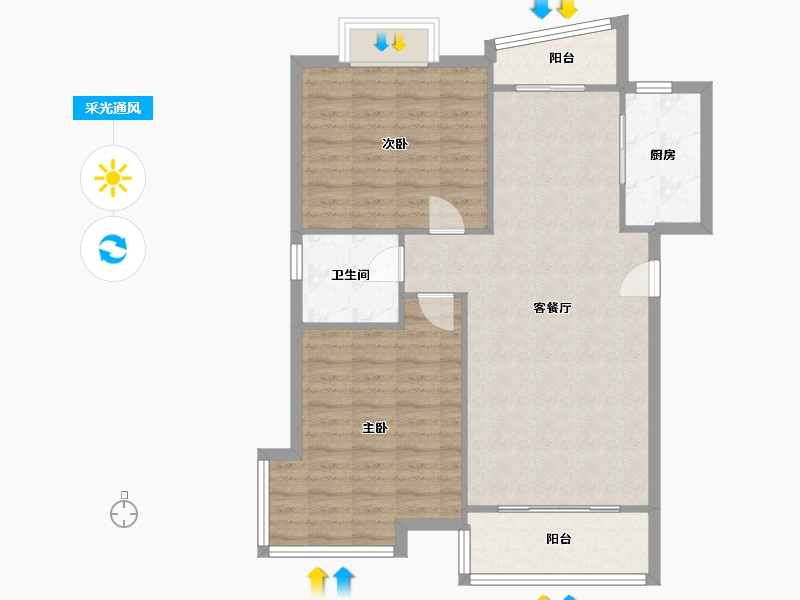 湖南省-株洲市-西子花园-72.24-户型库-采光通风