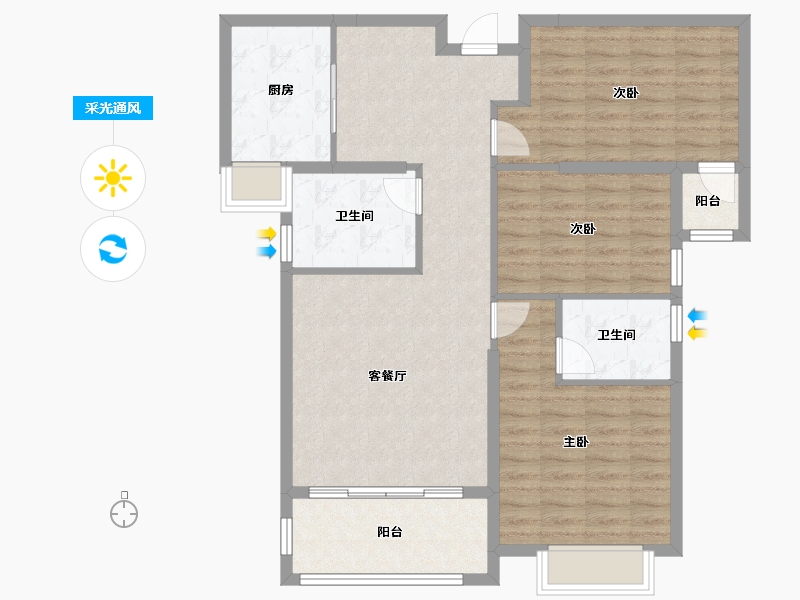 福建省-泉州市-仁和里小区-99.17-户型库-采光通风