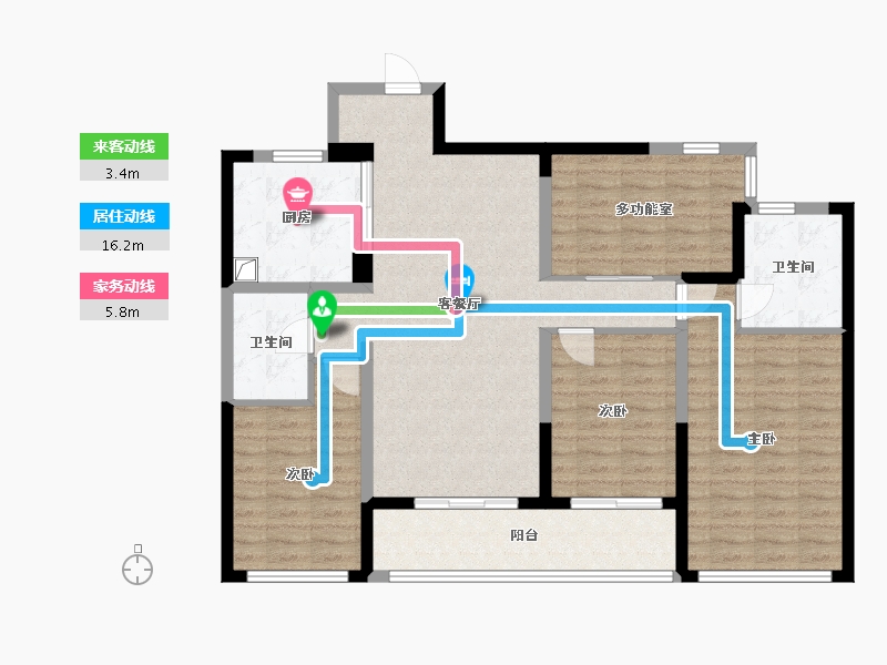 浙江省-杭州市-理想臻品-116.00-户型库-动静线