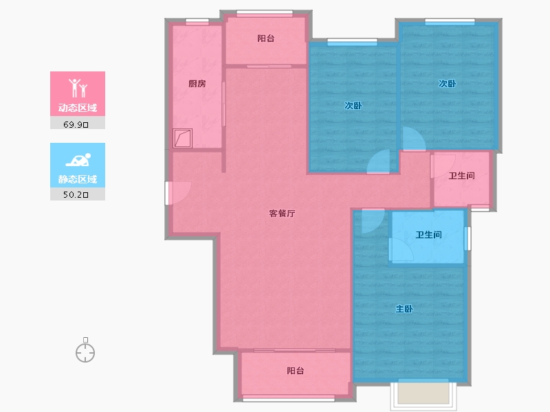 福建省-漳州市-万达中央华城-B区-117.51-户型库-动静分区