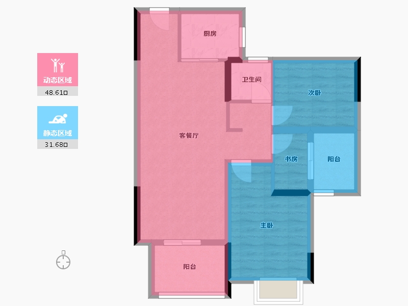 湖北省-襄阳市-和信汉阳学府-74.08-户型库-动静分区