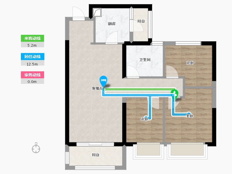 内蒙古自治区-巴彦淖尔市-巴彦淖尔恒大名都-84.00-户型库-动静线