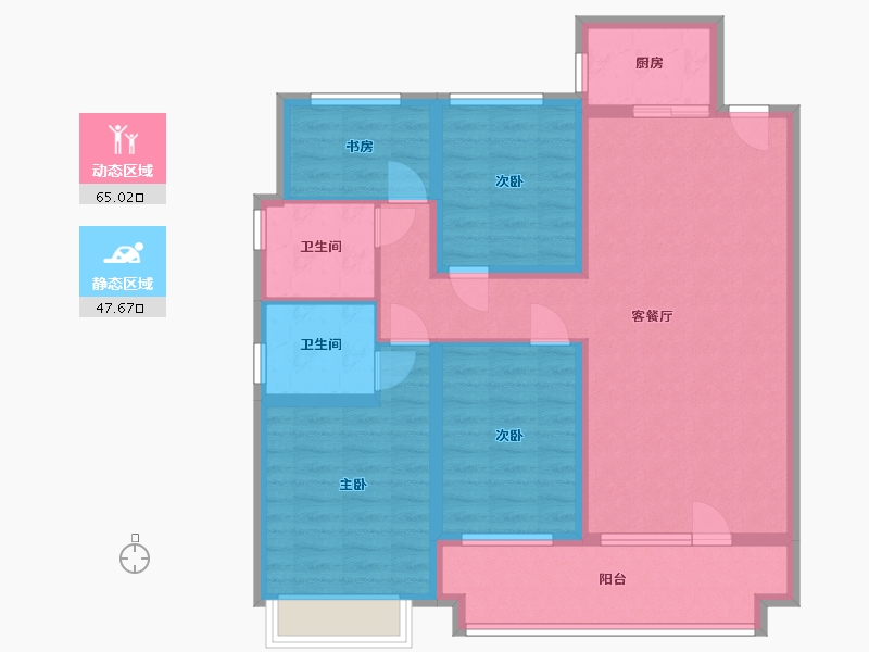 山东省-济宁市-壹号院-108.80-户型库-动静分区