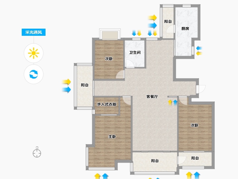 山东省-临沂市-广电小区-110.00-户型库-采光通风