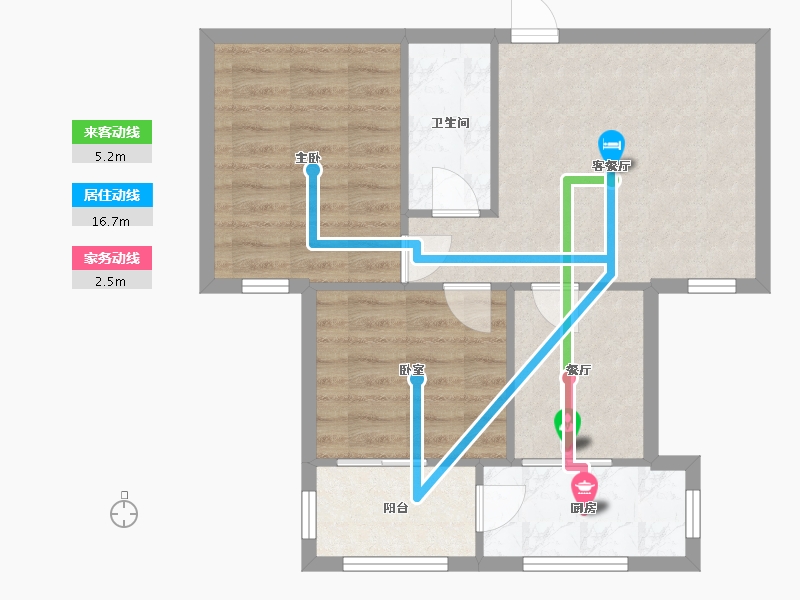 陕西省-西安市-铁路局家属院-74.24-户型库-动静线