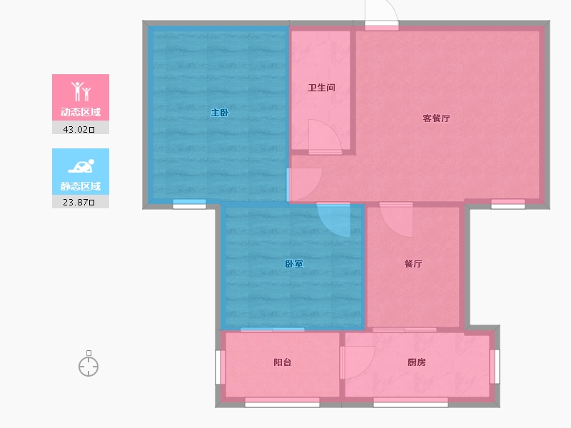 陕西省-西安市-铁路局家属院-74.24-户型库-动静分区