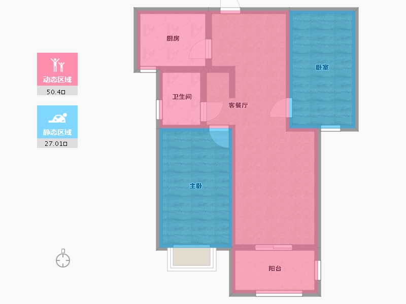 陕西省-西安市-凤鸣溪园-68.00-户型库-动静分区